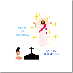 People revere Jesus in Good Friday cross of sacrifice path to redemption Posters and Art